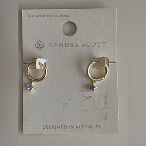 Kendra Scott Gold Hoops with Blue Star Charms